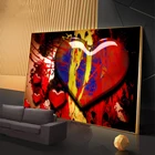 Картина на холсте, с изображением красного сердца