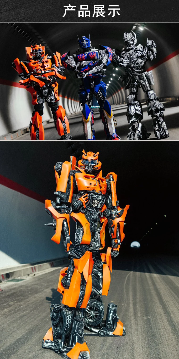 

FREE DHL Wearable robot costume COS props warm show helmet transformers led light up eye robot costomes Bumblebee cosplay prop