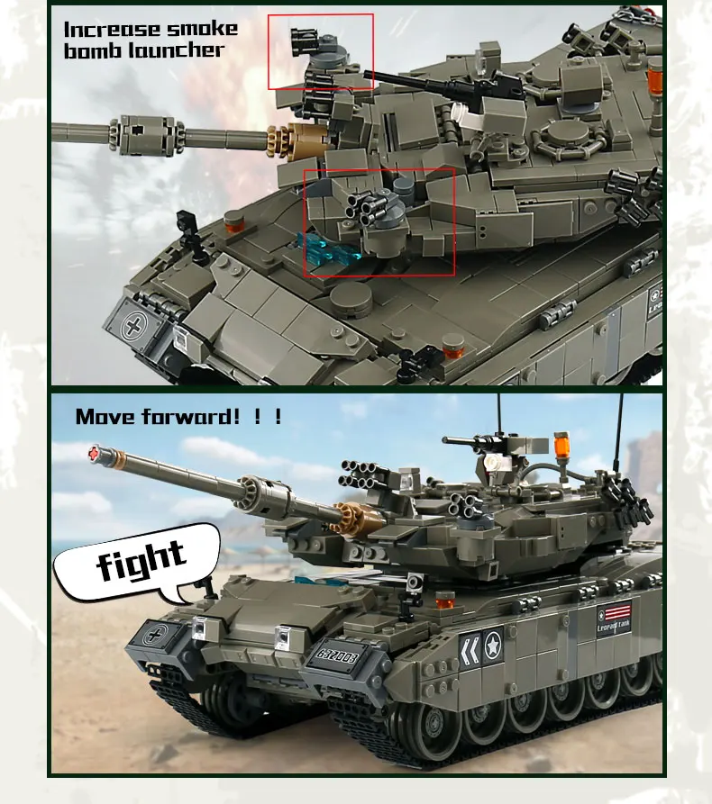 632003 главный боевой танк Leopard 2, набор строительных блоков, кирпичи, сборные, сделай сам, развивающие игрушки на день рождения, веселые рождественские подарки