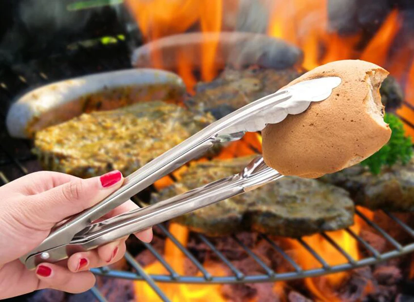 1 шт. Лидер продаж щипцы для барбекю из нержавеющей стали для мяса, пищевого зажима, оборудование для барбекю, кухонные аксессуары, инструмент для приготовления пищи, овощной зажим, зажим для торта
