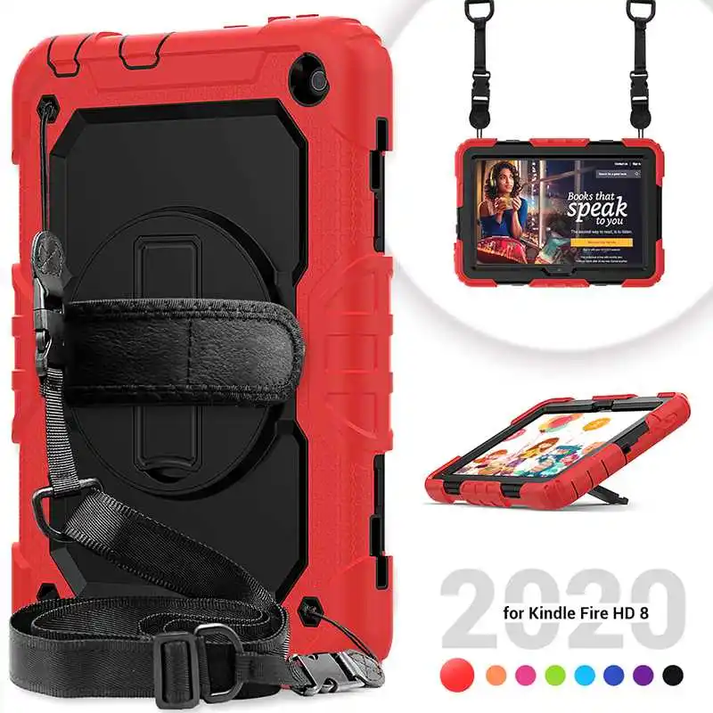 

Чехол с ремешком для полной защиты для Amazon Fire HD 8 HD8 Plus 2020, чехол для планшета