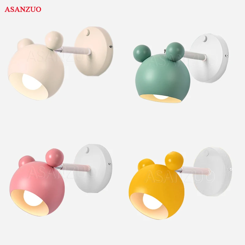 Регулируемые Настенные светильники в виде мыши Макарон для спальни украшение