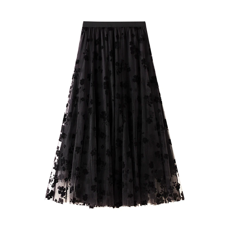 Gothic 7 Layers 65cm Mix Colors Tutu Tulle Skirt Women Streetwear High