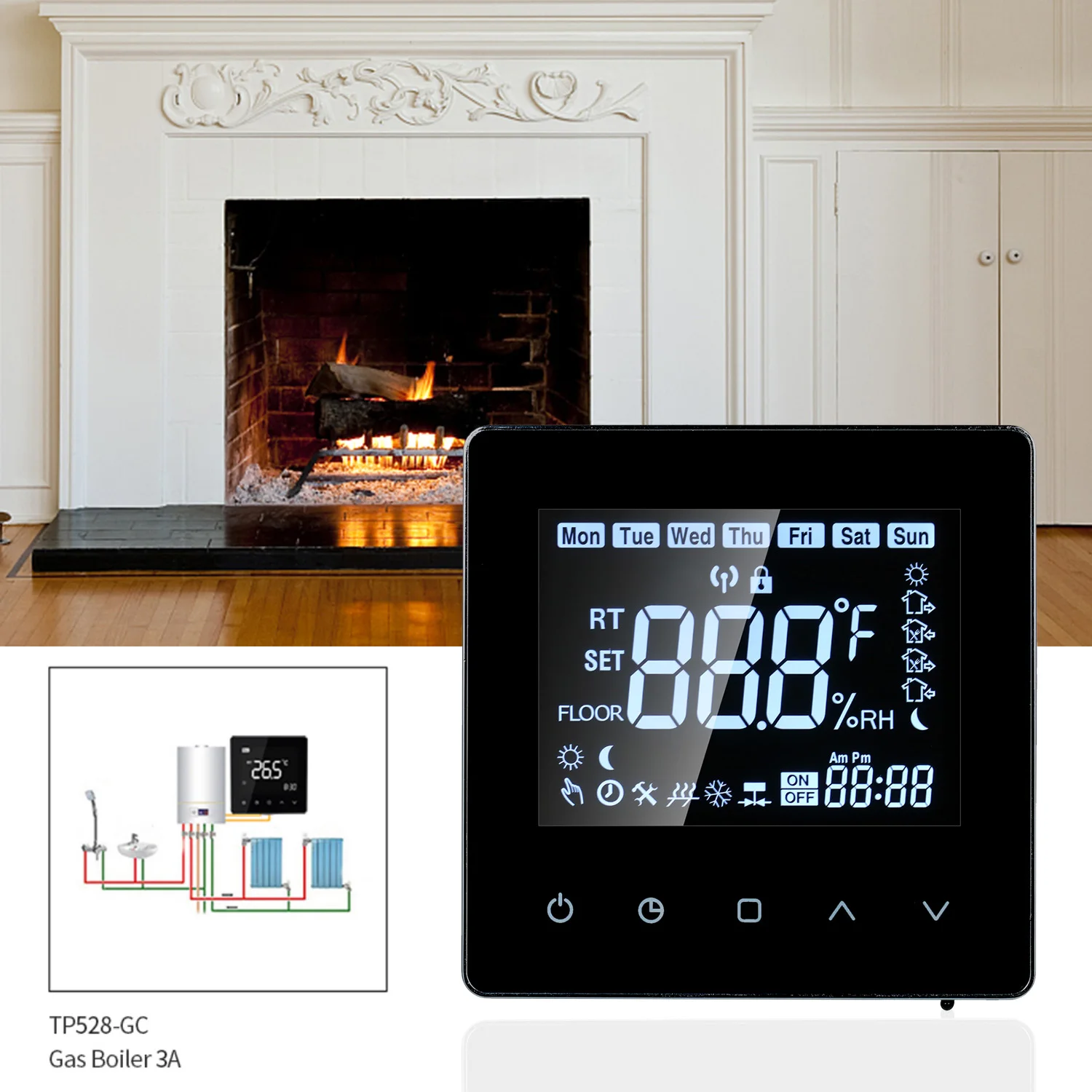

LCD Touch-screen WiFi Thermostat Electric Floor Heating Water/Gas Boiler Temperature Remote Controller For Google Smart Home
