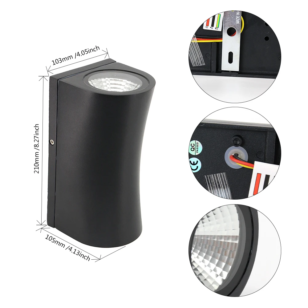 Настенные светильники в стиле арт деко Черные Водонепроницаемые уличные