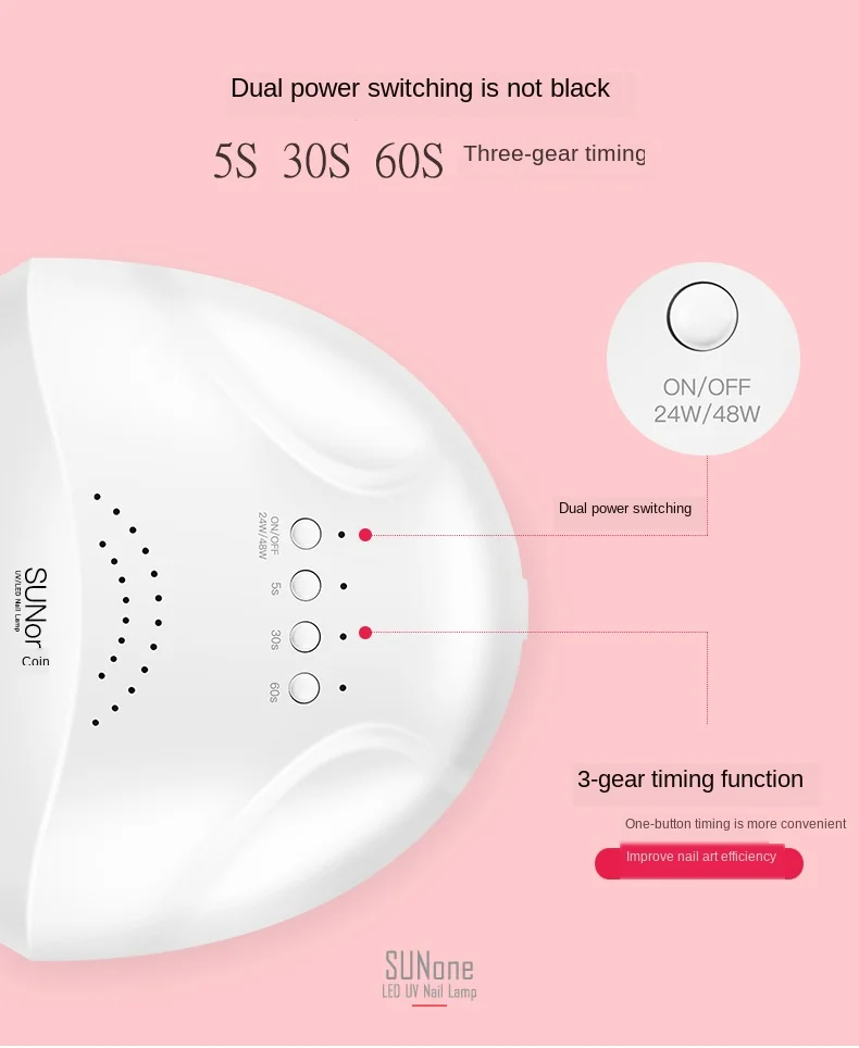 SunOne Sunshine One 48 Вт горячий светильник прибор для лечения светодиодный зондирования Сушилка для ногтей маникюр