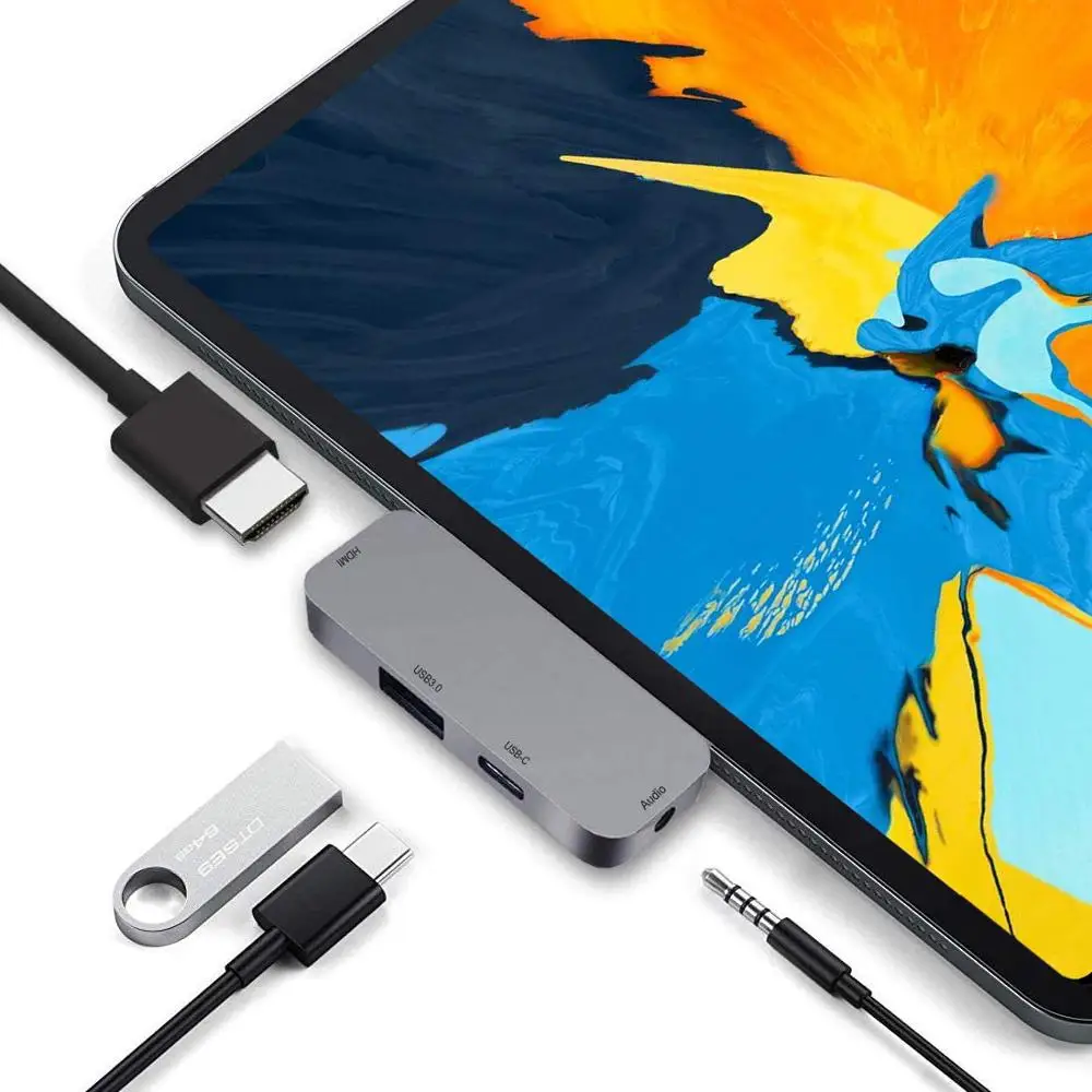 Концентратор USB C для iPad Pro 2018 3 1 аудио 4K HDMI 0 PD Macbook / Air Samsung dex HUAWEI адаптер Type |
