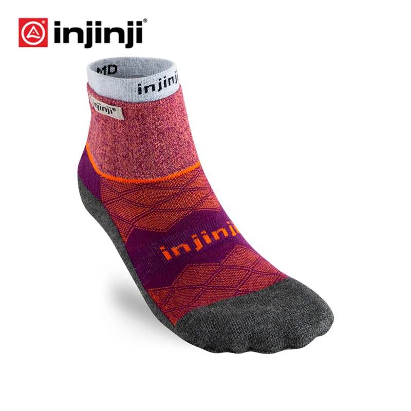 

Injinji Women's Liner+Hiker MidWeig Mini-Crew Socks Running Blister prevention Sports COOLMAX Pilates Five Fingers Heated Socks