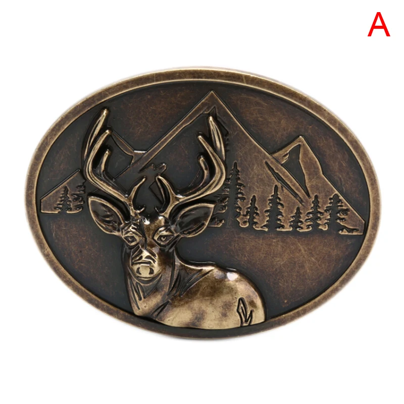 Модная пряжка для ремня с головой оленя бронзовая металлическая язычком