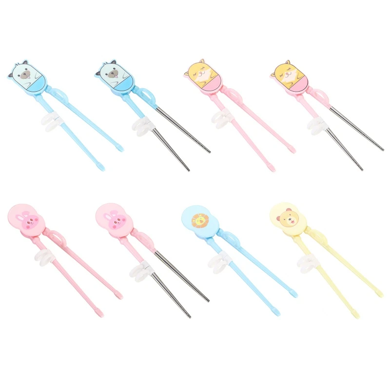 Мультяшные пластиковые простые в использовании учебные палочки для еды с