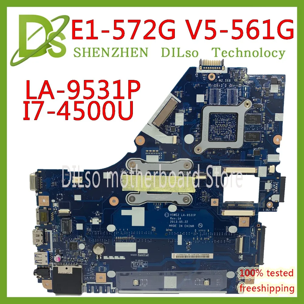 KEFU V5WE2 LA-9531P материнская плата для acer E1-572G E1-572 V5-561G материнская плата LA-9531P I7-4500 Процессор R5 M240 Тесты работы