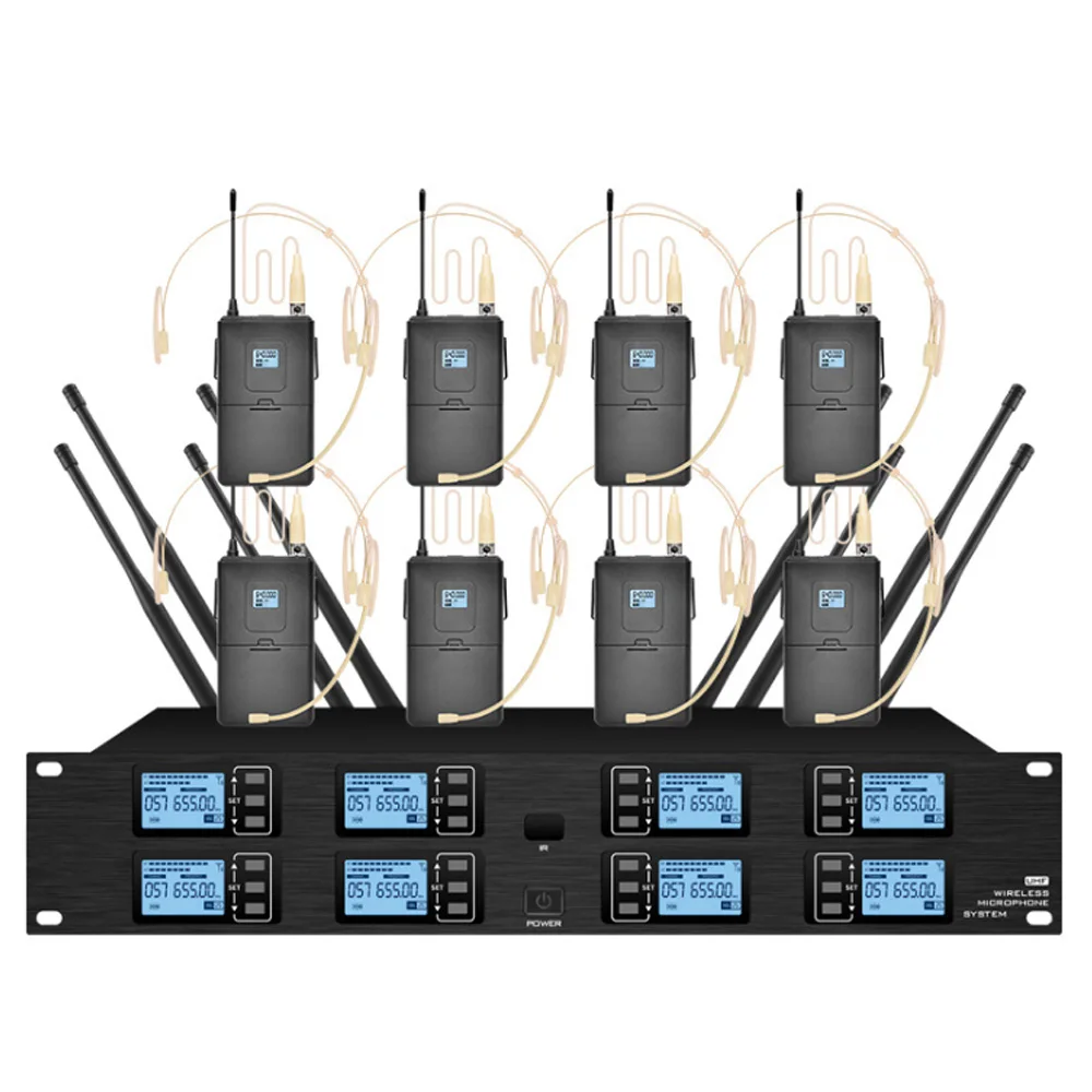 

Wireless microphone 8-channel head-mounted condenser microphone for school lectures and stage performance microphones