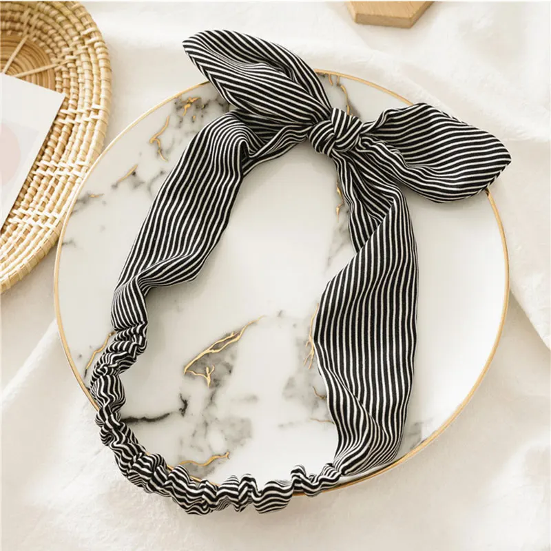 Повязка для волос с узлом Женская тюрбан принтом Ретро стиль эластичная повязка