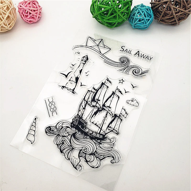 

Прозрачные штампы Sea Rover, прозрачная печать, 11x16 см, Силиконовая печать, ТПР, роликовые штампы для Хэллоуина