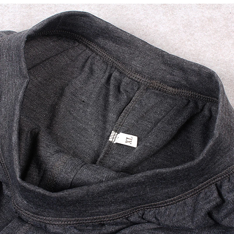 

GAOKE Winter Round Neck Warm Long Set For Men Ultra-Soft Solid Color Thin Thermal Underwear Plus Size L-3XL