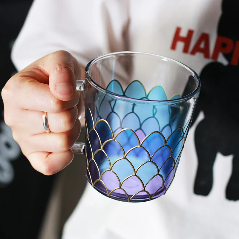 

Стеклянная кружка «русалка», кофейная чашка, молочные чашки с узором «Русалка», новые подарки, керамические чашки для молока и чая, лучший п...