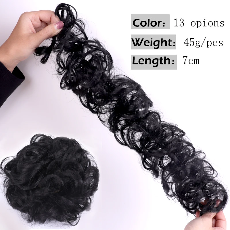 LISI GIRL Women's Curly Chignon With Elastic Rubber Band Synthetic Scrunchie Wrap Hair Messy Bun Hairpieces | Шиньоны и парики