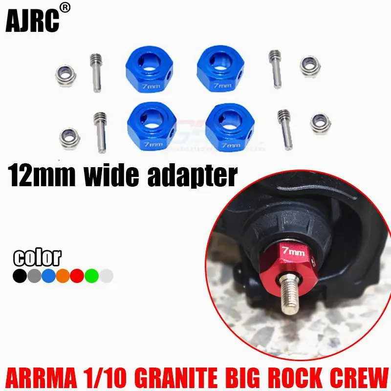 

ARRMA-1/10 GRANITE BIG ROCK CREW SENTON SHORT COURSE Aluminum Alloy 12MM Hex Adapter 7MM Thick AR310779
