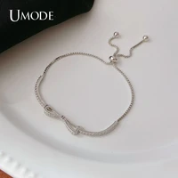 umodenew fashion bow cubic zirconia tennis bracelet bangles for women gift new luxury armbanden voor vrouwen bijoux ub0236