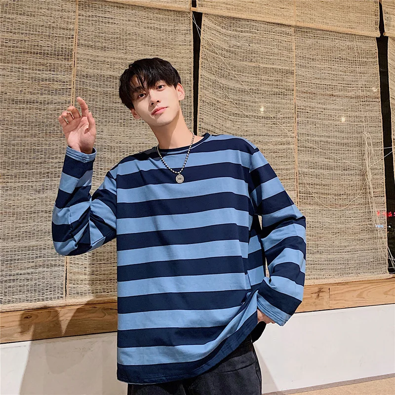 

Oversized Hip Hop Brief Striped Men T-Shirt Long Slevees Funny Korean Version Casual Clothes O-Neck Fashion Harajuku Streetwear