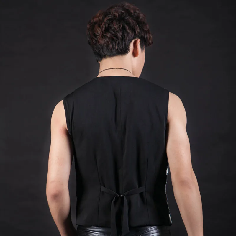 Мужские костюмы для ночных клубов DJ модные сцены мужской жилет DS Dance Singer мужчин