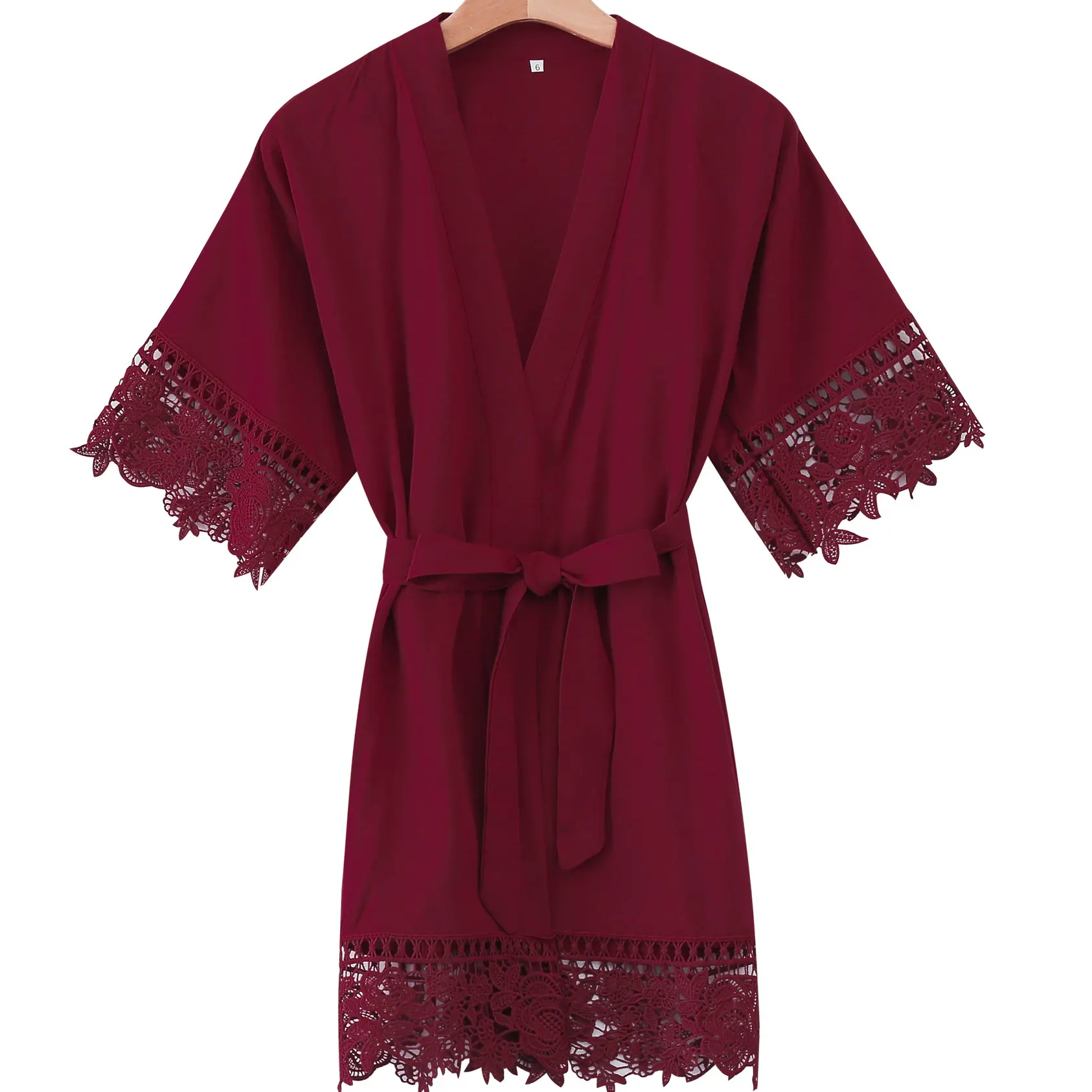 burgundy with print Изготовленные на заказ хлопковые халаты с цветочным узором для девочек, кружевное платье с цветочным узором, детское кимоно для невесты, халат, вечерние Халаты для ванной, детское платье для сна - Цвет: burgundy with print