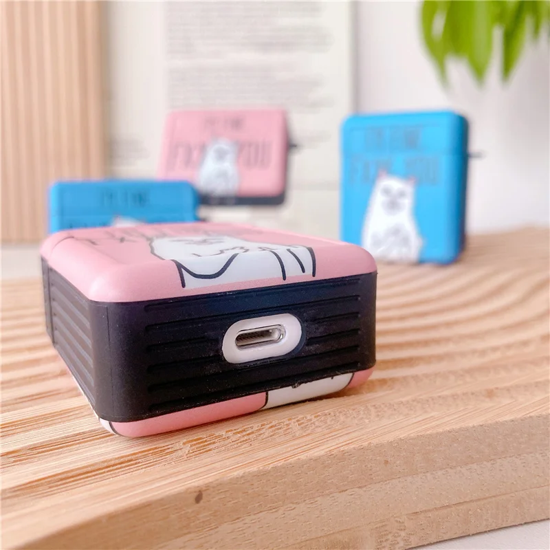 Силиконовый чехол для наушников AirPods 2 1 Pro с милым 3D мультяшным рисунком кота