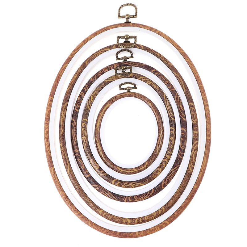 

New Sewing Tool Round Wooden Color Embroidery Hoops Frame Set Plastic Embroidery Hoop Rings DIY Cross Stitch Needle Craft Tool