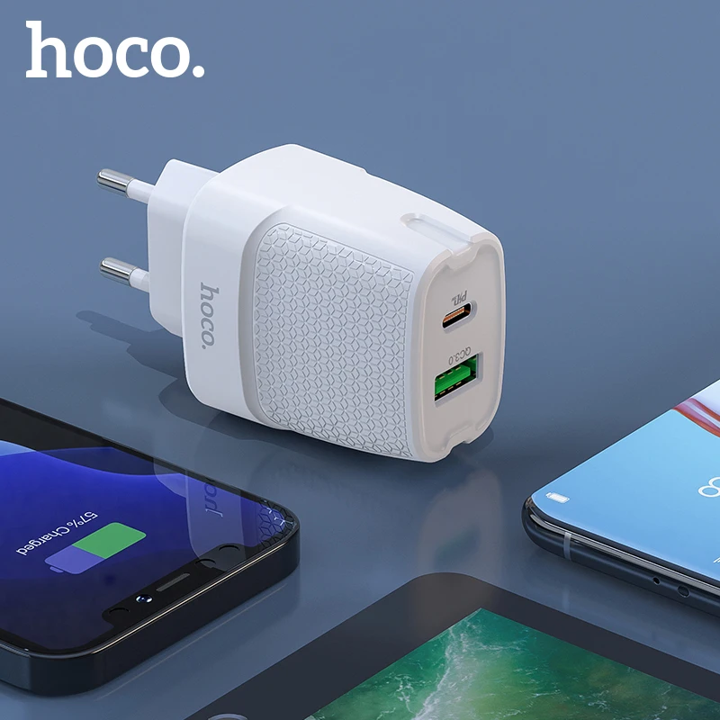 

Hoco PD20W QC3.0 Quick Charger USB Type C Adapter For iPhone 12 Pro Max USB C US EU UK Plug Fast Charger For Xiaomi Mi 10 11 Pro