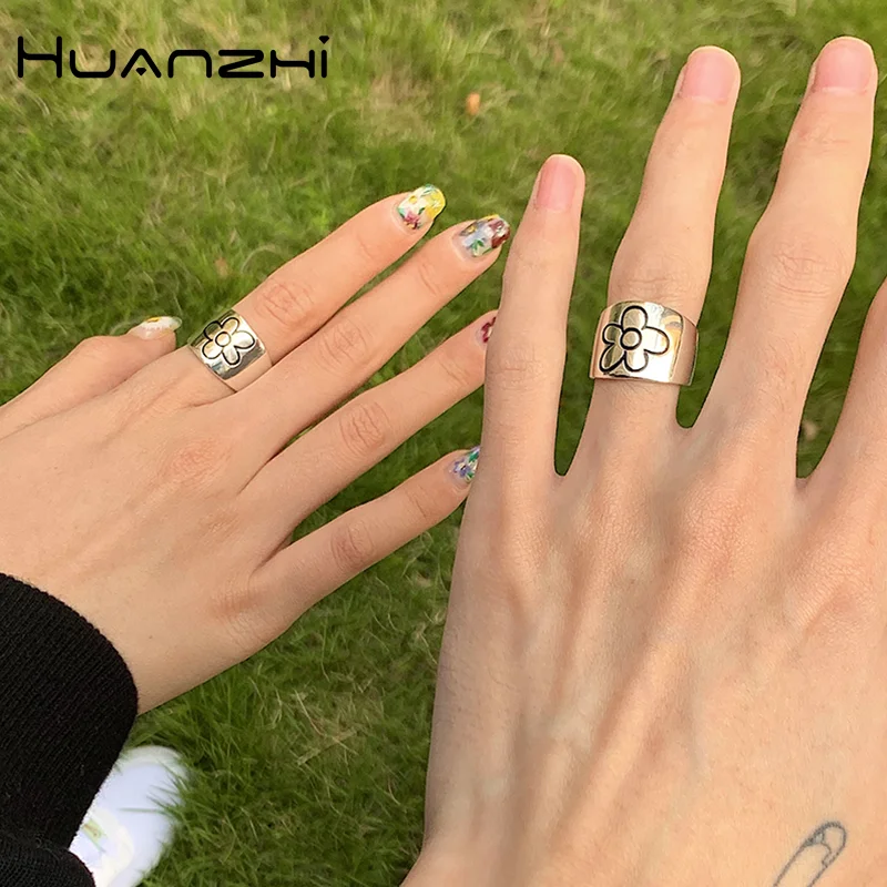 Кольца HUANZHI в Корейском стиле женские изысканные винтажные геометрические