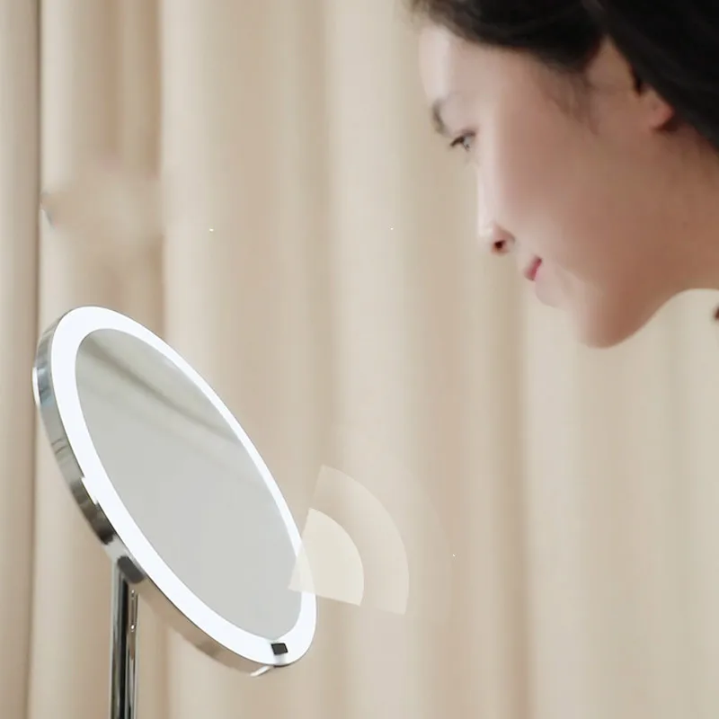 Desktop LED Touch Screen Light Makeup Mirror Magnifying Smart Vanity 8.5 inch HD Mirrors For Beauty WJ606 | Дом и сад