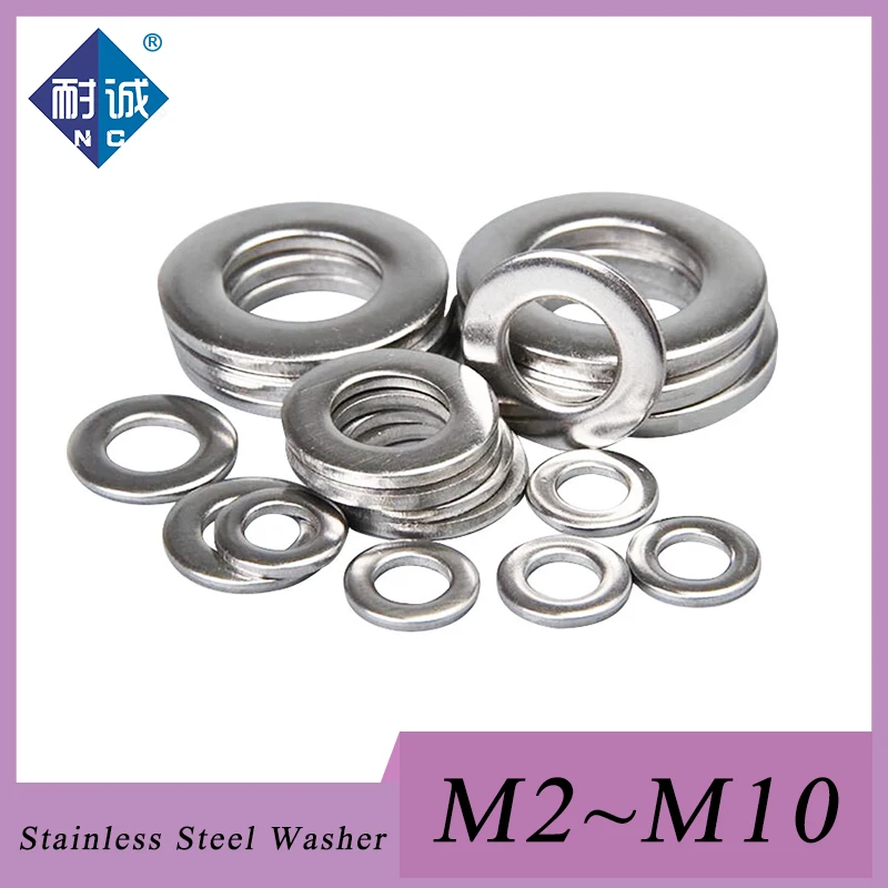 Stainless steel flat washer M2 M2.5 M3 M4 M5 M6 M8 M10 GB96 304 / A2-70 stainless steel flat washer flat washer ring