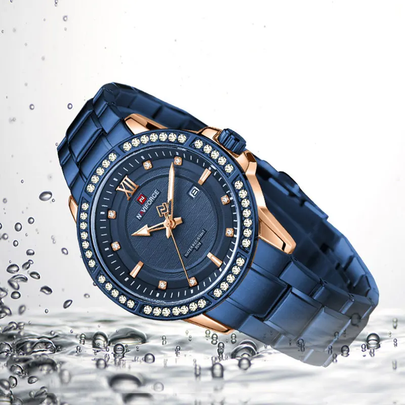 NAVIFORCEWatches мужские военные спортивные водонепроницаемые часы из нержавеющей