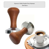 51mm58mm coffee tamper powder hammer barista espresso wooden flat handle pressing distributor tamper coffee aluminum t3q5