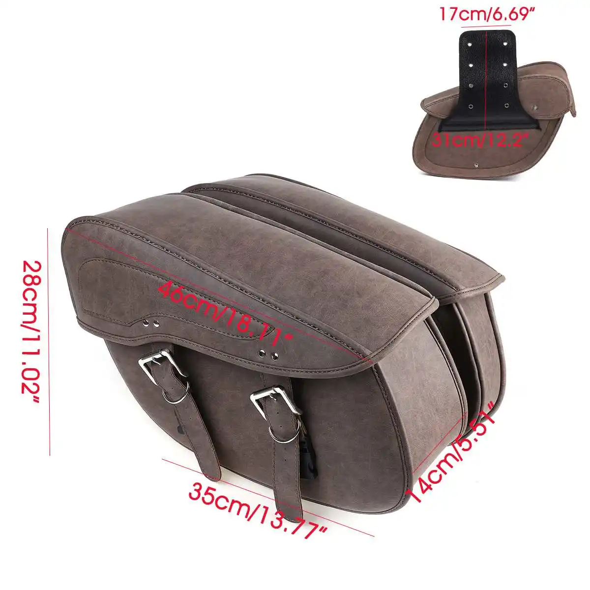 

Pair Universal Motorcycle Saddle Bags Retro Saddlebags PU Leather Tool Luggage Storage Pouch For Honda/Yamaha/Suzuki
