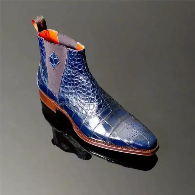 

Men's Fashion Middle Cut Small Pu Leather Shoes Spring Retro Trend Boots Casual Shoes All-match Shoes HG401