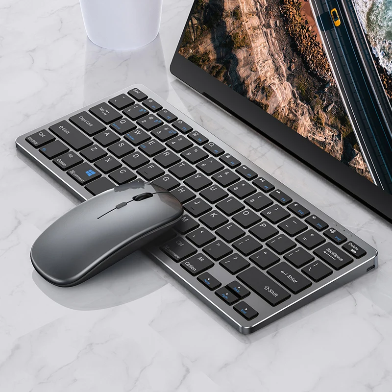 

2,4G Беспроводная клавиатура и мышь Bluetooth 5,0, комплект мультимедийных клавиатур и мыши для ноутбука, ПК, ТВ, iPad, Macbook, Android