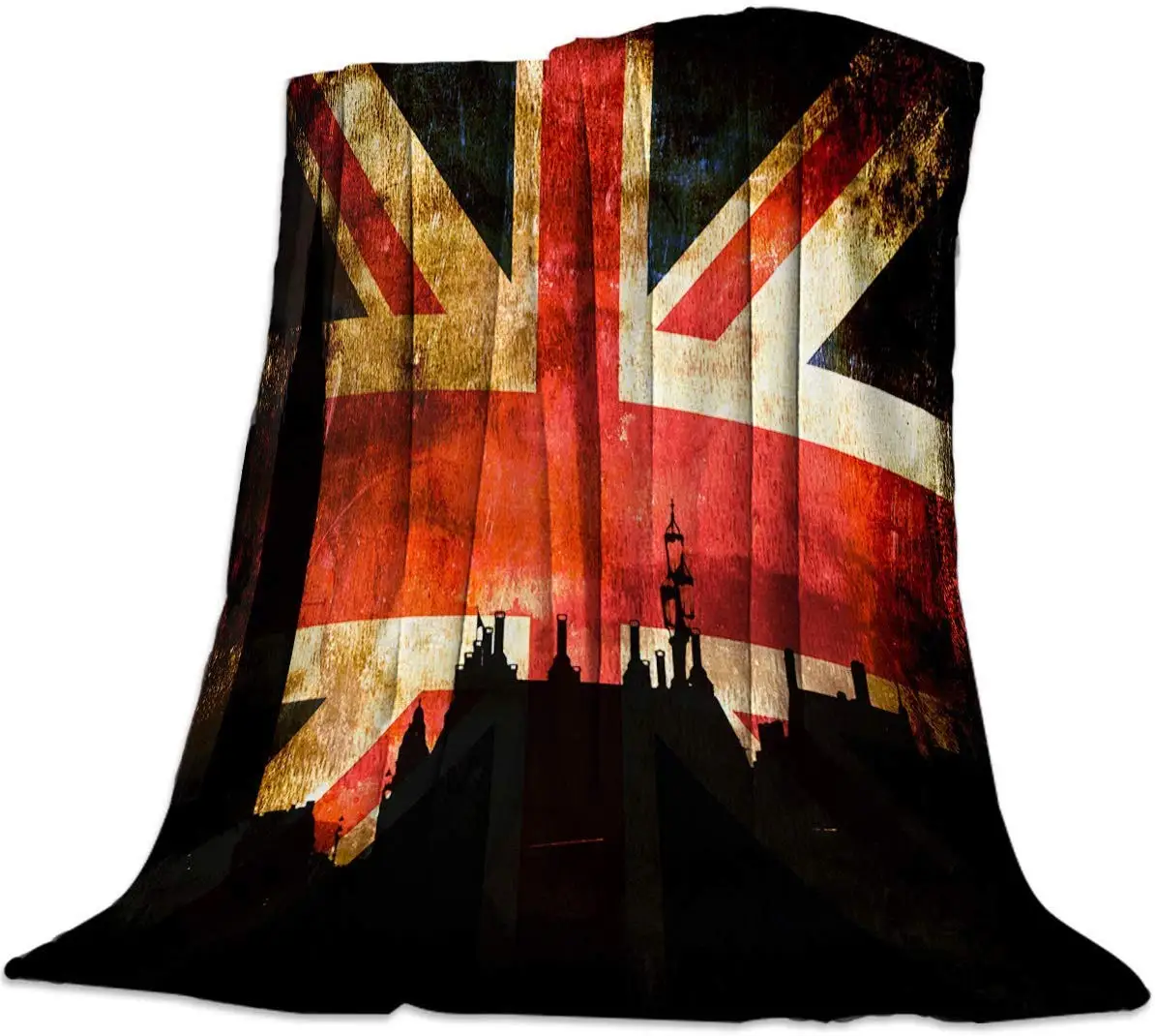 

Manta de franela de forro polar de lujo, manta ligera y acogedora para sofá cama, súper suave y cálida, bandera británica (40x50