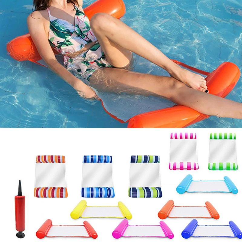 

Outdoor Swim Float Chair Party Sleeping Bed Water Hammock Lounger Chair Float Inflatable Air Mattress Swimming Pool Accessories