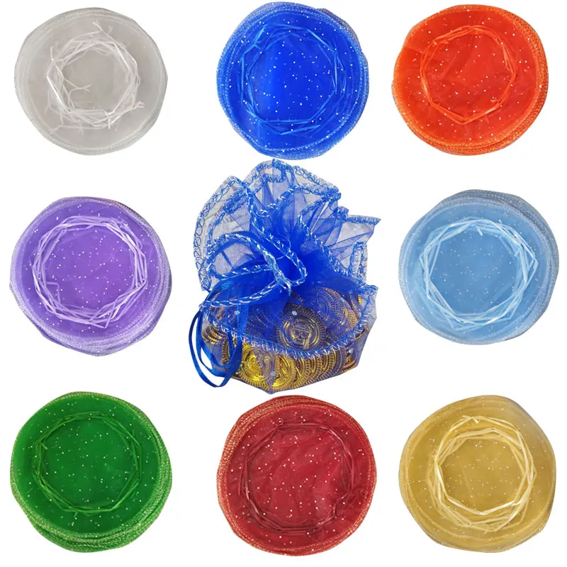 Круглые мешки из органзы на шнурке мешочки для ювелирных изделий 26 см подарочные