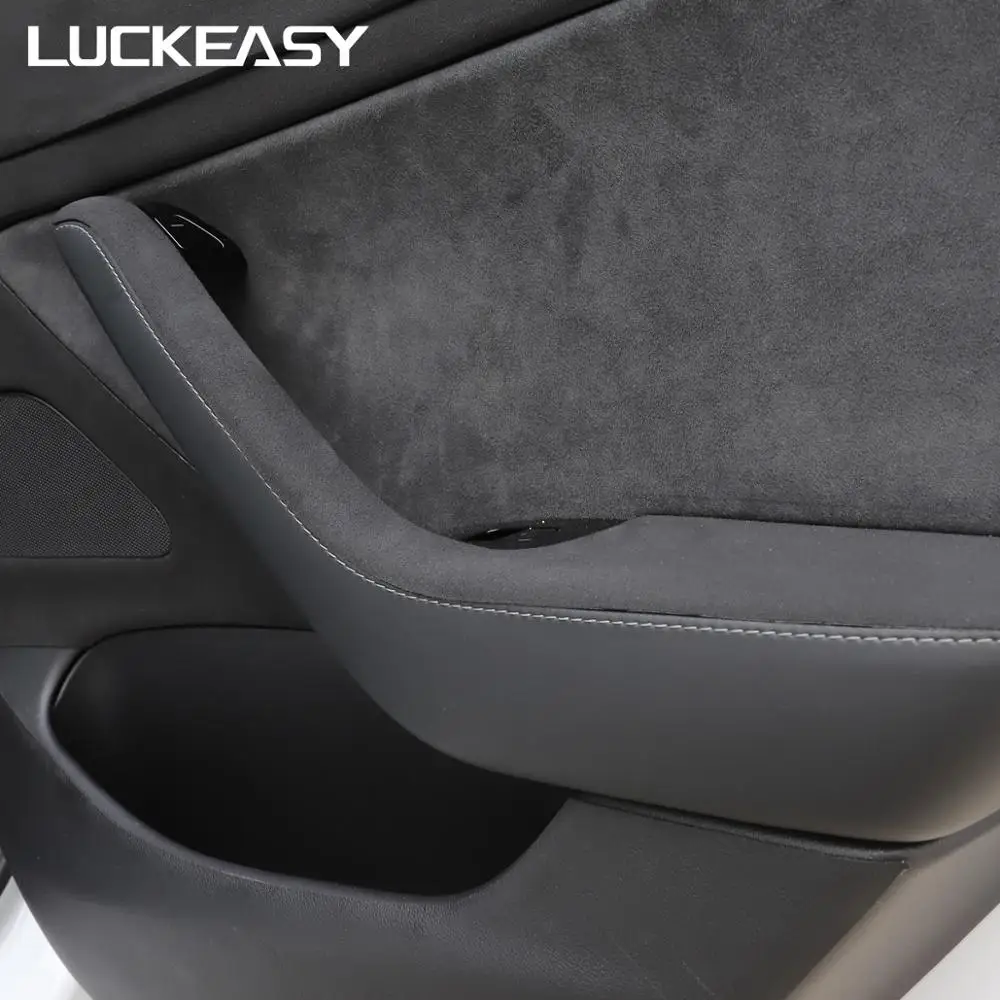 Откидной меховой дверной подлокотник LUCKEASY Защитная пленка для Tesla model 3 2017-2020