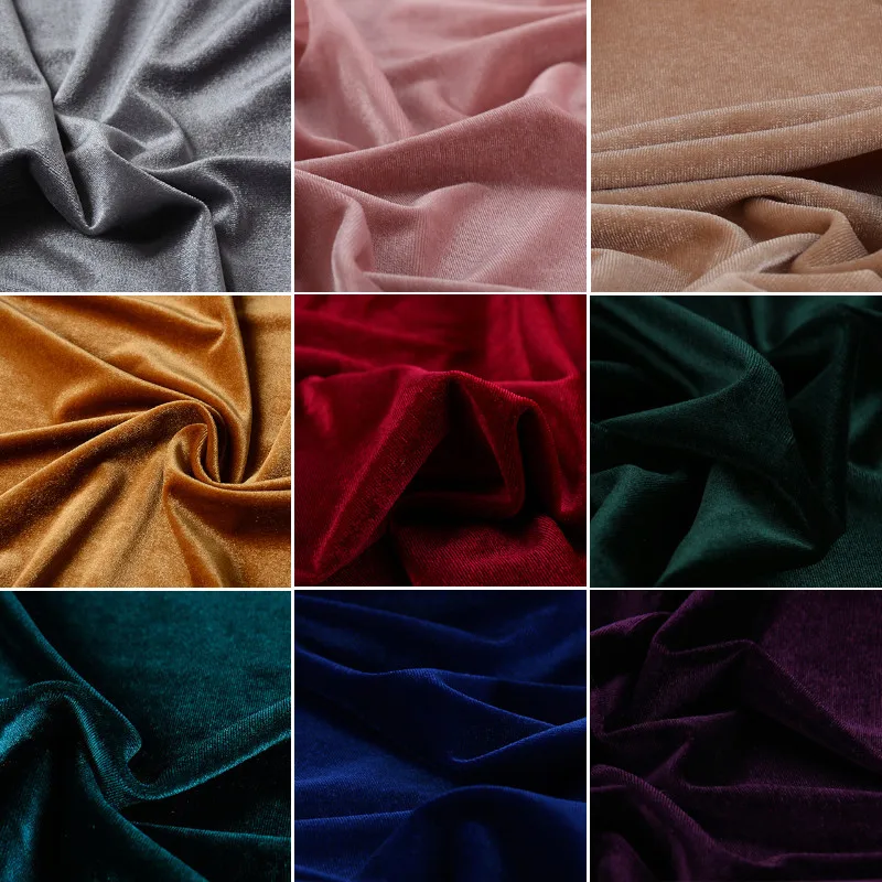 Бархатная ткань полиэстер трикотажная велюровая для зимнего платья занавеска