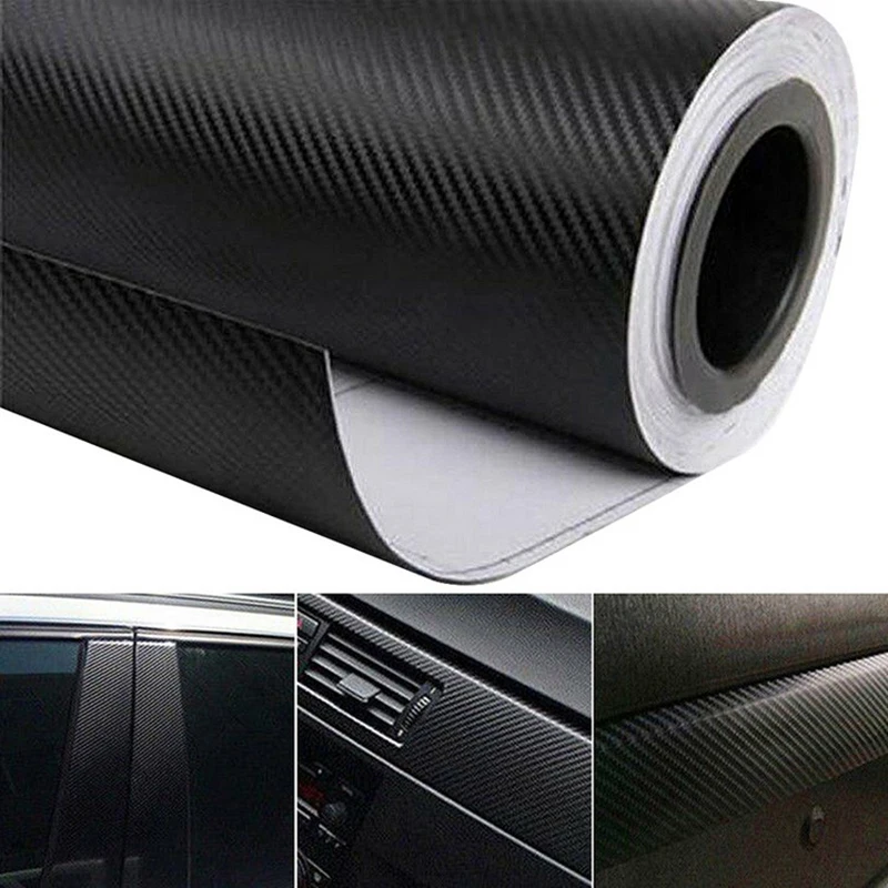 

30x127cm 3D Carbon Car Wrap Sheet Roll Film Car Stickers Decals Fiber Vinyl Motorcycle Automobiles Car Styling