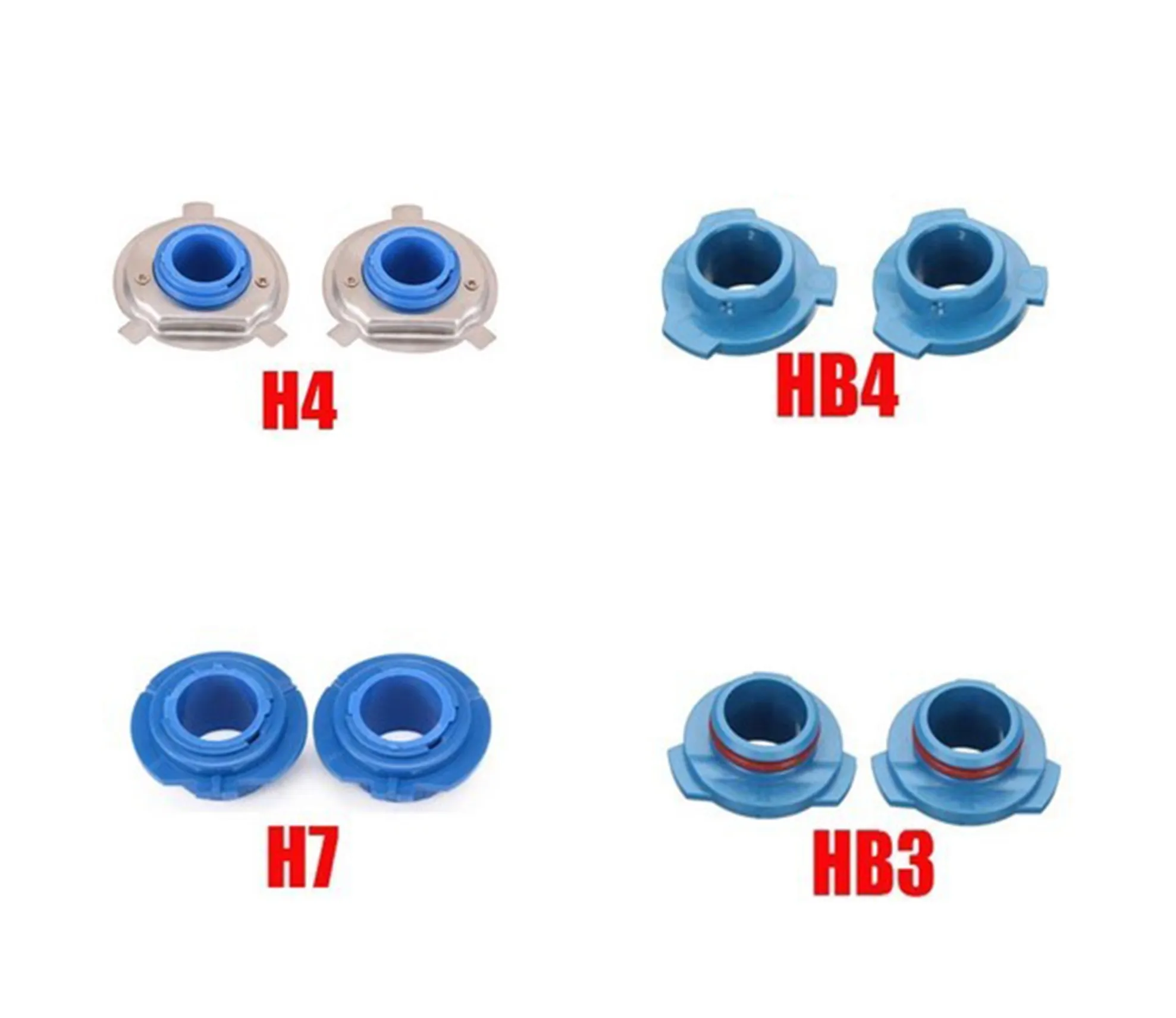 

2 Pcs Car Headlight Bulb Base Blue LED Card Holder LED Lamp Holder Bracket Base Retainer Accessories H7 H4 9006-HB4 9005-HB3