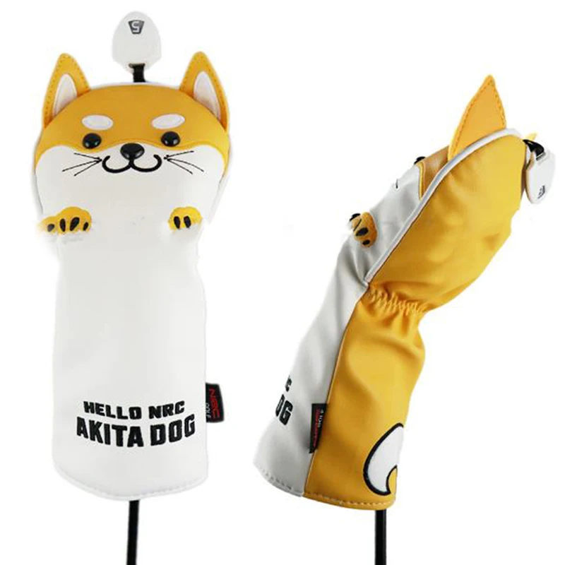 

1Pcs Premium 1 3 5 UT Headcover Golf AKITA Dog Style Woods Driver Fairway