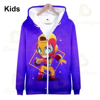 shelly shooter 8 to 19 years kids jacket cartoon tops teen clothes poco game leon 3d printed hoodie boys girls