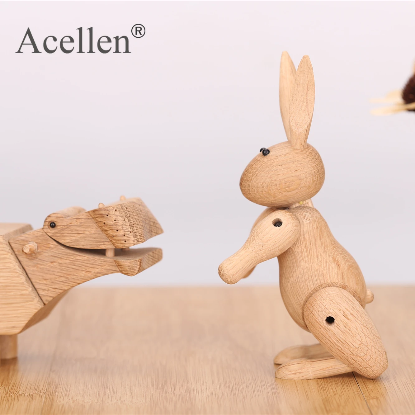 Деревянная Фигурка кролика ручной работы для детской спальни гостиной