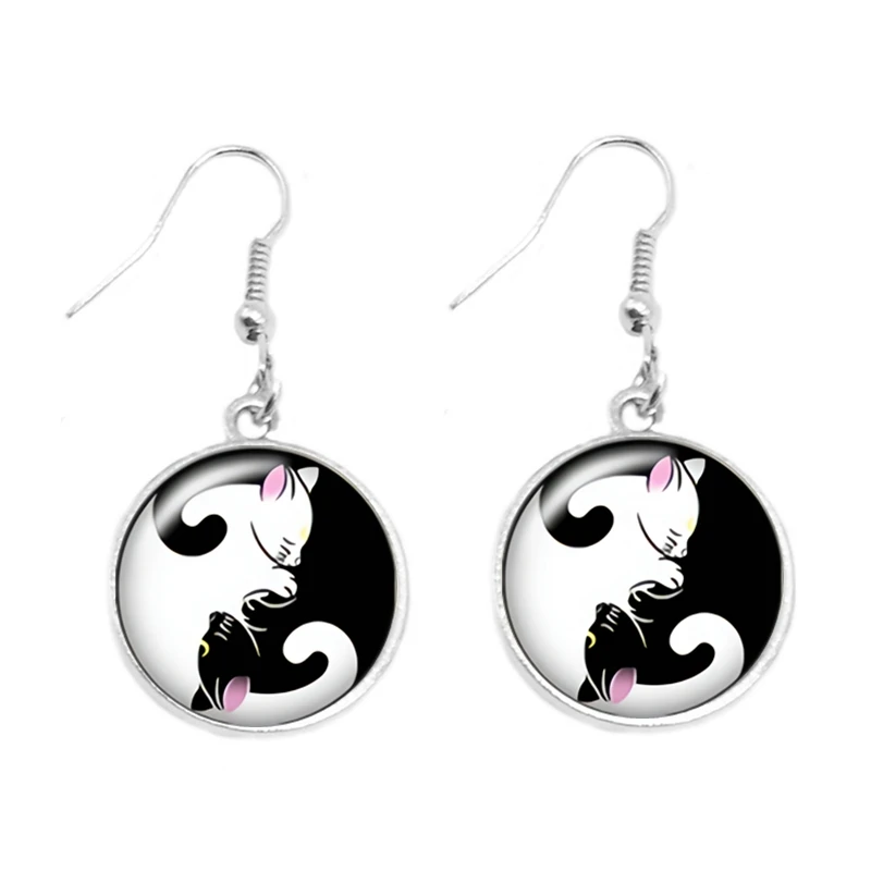 2019/Новые популярные серьги Инь и Янь Золотые Женские Ювелирные изделия