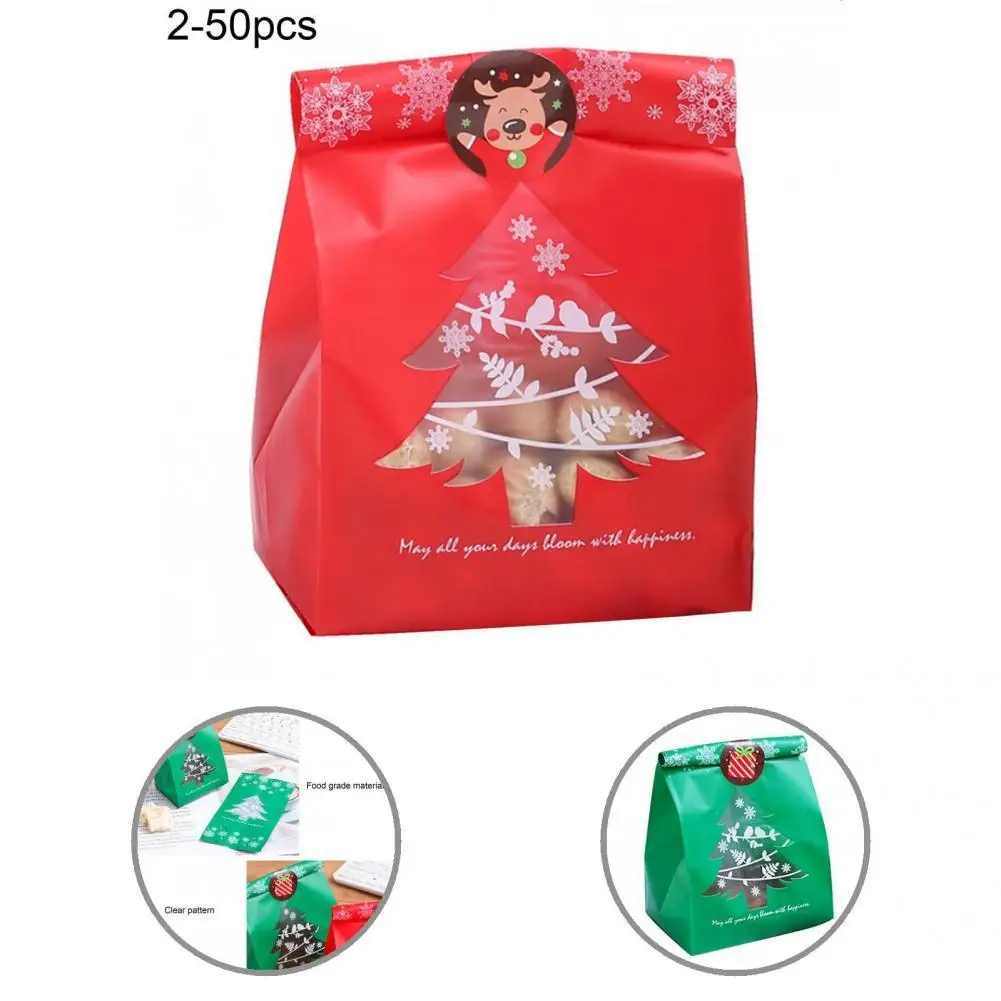 

50 шт., легкие подарочные пакеты в виде рождественской елки