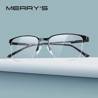 merrys design men titanium alloy glasses frame optical frame business style myopia prescription eyeglasses s2178